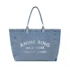 Anine Bing Leo Canvas Tote In Blue
