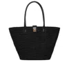 Anine Bing Black Lou Monogram Tote