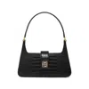 Anine Bing Elly Snake Embossed Leather Shoulder Bag In Black