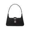 Anine Bing Elly Snake Embossed Leather Shoulder Bag In Black