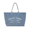 Anine Bing Leo Canvas Tote In Blue