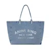 Anine Bing Leo Canvas Tote In Blue