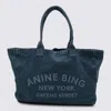Anine Bing Blue Cotton Leo Canvas Tote In Blue