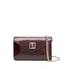 Anine Bing Small Elly Embossed Leather Clutch In Red