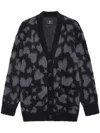 Anine Bing Banks Cardigan In Grey And Black Heart In Grey