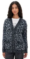 Anine Bing Oversized Alpaca Blend Leopard Cardigan In Animal Print