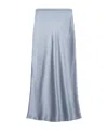 Anine Bing Bar Silk-satin Midi Skirt In Blue