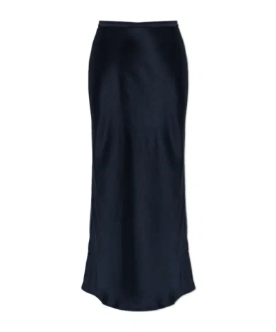 Anine Bing Bar Satin Maxi Skirt In Blue