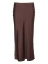 Anine Bing Brown Silk Bar Midi Skirt In Brown