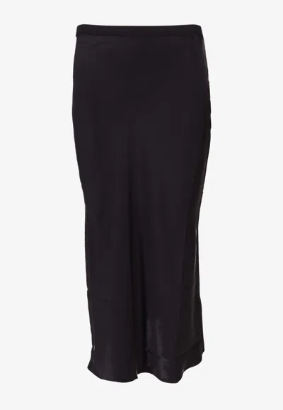 Anine Bing Bar Silk Midi Skirt In Black