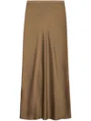 Anine Bing Bar Silk Midi Skirt In Brown