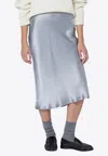 Anine Bing Pastel Blue Silk Midi Skirt In Brown