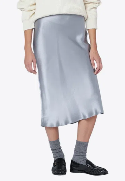 ANINE BING BAR SILK MIDI SKIRT