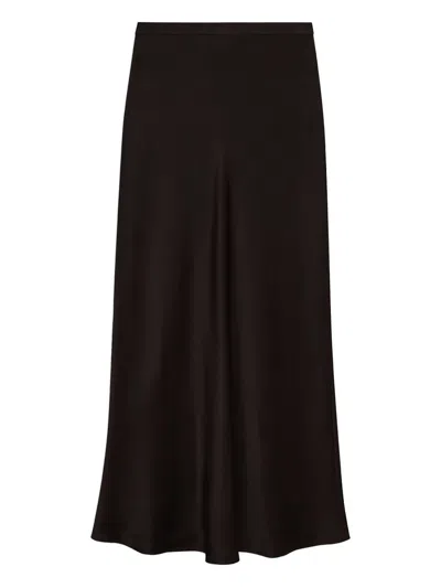 ANINE BING BAR SILK MIDI SKIRT