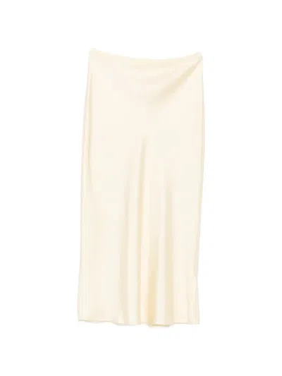Anine Bing Bar Silk Midi Skirt In White