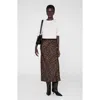 Anine Bing Bar Silk Skirt In Blue