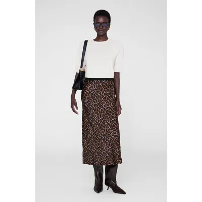 Anine Bing Bar Silk Skirt In Blue