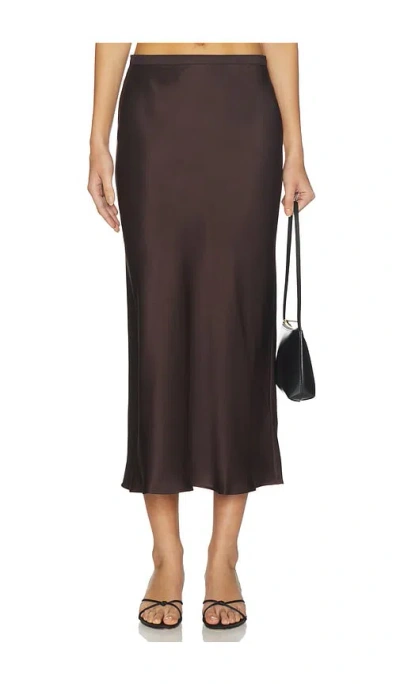 Anine Bing Bar Silk Skirt In Brown