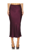 Anine Bing Bar Silk High-waisted Skirt In Burgundy
