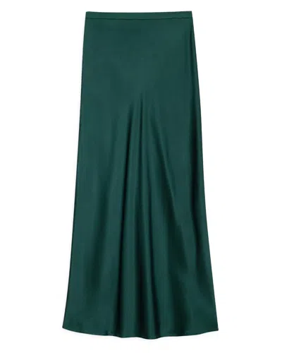 Anine Bing Bar Silk Skirt In Green