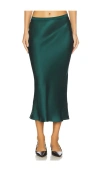 Anine Bing Bar Silk Skirt In Green