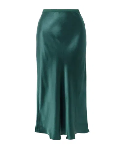 Anine Bing Bar Silk Skirt In Green
