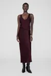 Anine Bing Womens Silk Zebra Midi Skirt In Bordeaux