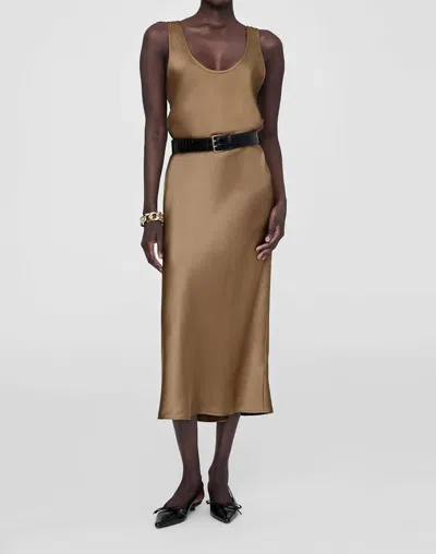 Anine Bing Bar Silk Skirt In Sepia In Brown