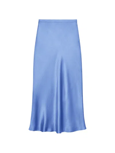 Anine Bing Bar Silk-charmeuse Maxi Skirt In Blue