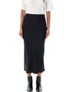 Anine Bing Silk High-waisted Midi Skirt In Black