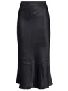 Anine Bing Silk High-waisted Midi Skirt In Black