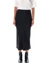 Anine Bing Silk High-waisted Midi Skirt In Black