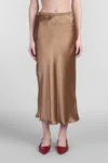 Anine Bing Womens Dark Green Bar Silk Maxi Skirt In Brown