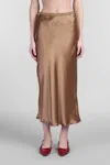 Anine Bing Womens Dark Green Bar Silk Maxi Skirt In Brown