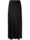 Anine Bing Silk High-waisted Midi Skirt In Black