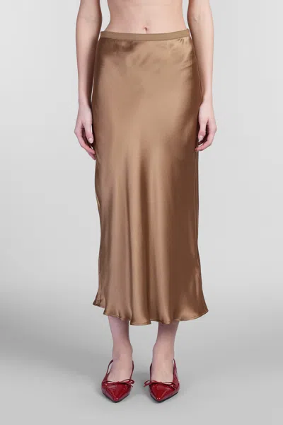 ANINE BING BAR SKIRT IN BROWN SILK