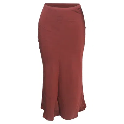 Anine Bing Bar Skirt In Red Silk In Brown