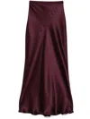Anine Bing Bar Silk High-waisted Skirt In Red