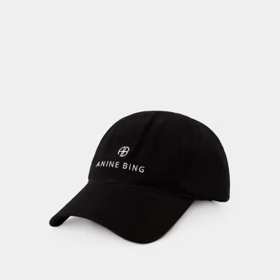 Anine Bing Embroidered Jeremy Baseball Cap In Black