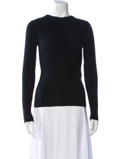 Pre-owned Anine Bing Bateau Neckline Long Sleeve Top In Black