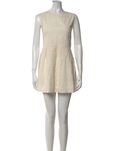 Pre-owned Anine Bing Bateau Neckline Mini Dress In White