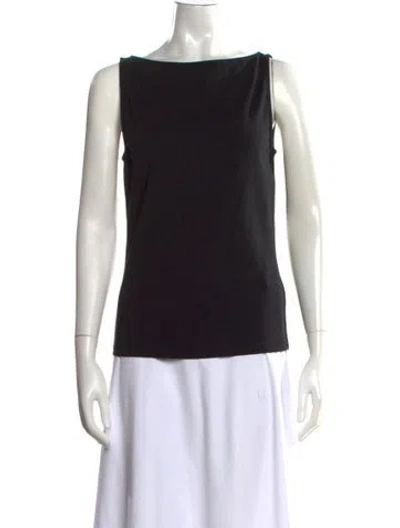 Pre-owned Anine Bing Bateau Neckline Sleeveless Top In Black