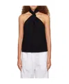 Anine Bing Becca Halterneck Sleeveless Top In Black