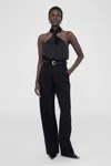 Anine Bing Becca Top In Black Satin In Black