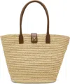 Anine Bing Beige & Brown Lou Monogram Tote In Beige
