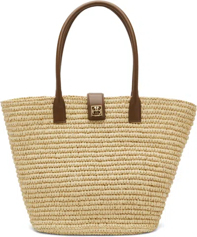 Anine Bing Beige & Brown Lou Monogram Tote