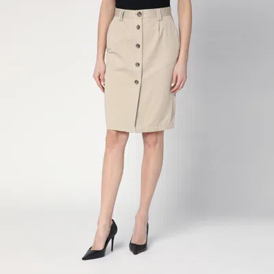 ANINE BING ANINE BING  BEIGE BUTTONED PENCIL SKIRT