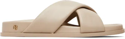 Anine Bing Beige Emi Slides In Nude