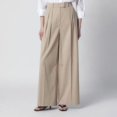 Anine Bing Beige Lou Trousers With Pleats In Neutral