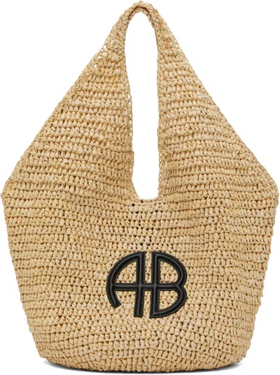 Anine Bing Beige Small Leah Tote In Tan